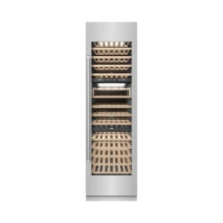 ZLINE 24 In. 12.4 Cu. Ft. Triple Zone 100 Bottle Column Wine Cooler In Stainless Steel (RCWV-304-24)(Zline 24 Triple Zone Column Wine Cooler Stainless Steel Rcwv 304 24)