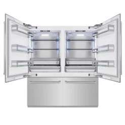 ZLINE 72 In. 39.6 Cu. Ft. French Door Built-In Bottom Freezer Refrigerator With Water Dispensers And Ice Makers In Stainless Steel (RBIT-304-72)(Zline 72 Built In Refrigerator Stainless Steel Rbit 304 72) 12 ZLINE 72 In. 39.6 Cu. Ft. French Door Built-In Bottom Freezer Refrigerator With Water Dispensers And Ice Makers In Stainless Steel (RBIT-304-72)(Zline 72 Built In Refrigerator Stainless Steel Rbit 304 72) -Induction Cooktop Store zline built in stainless steel refrigerator RBIT 304 72 front open freezer closed