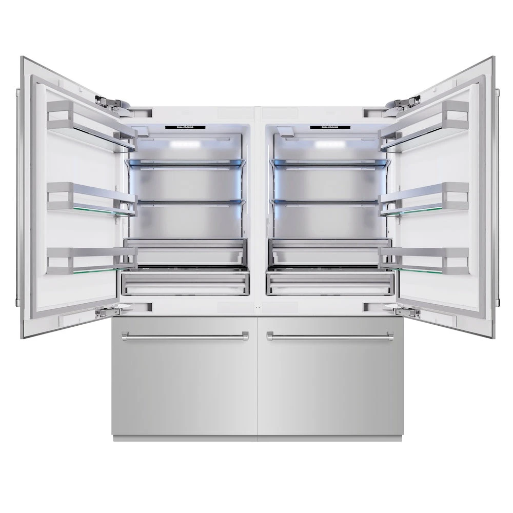 ZLINE 72 In. 39.6 Cu. Ft. French Door Built-In Bottom Freezer Refrigerator With Water Dispensers And Ice Makers In Stainless Steel (RBIT-304-72)(Zline 72 Built In Refrigerator Stainless Steel Rbit 304 72) 3 ZLINE 72 In. 39.6 Cu. Ft. French Door Built-In Bottom Freezer Refrigerator With Water Dispensers And Ice Makers In Stainless Steel (RBIT-304-72)(Zline 72 Built In Refrigerator Stainless Steel Rbit 304 72) - Image 3