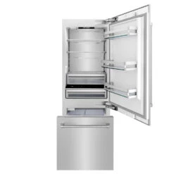 ZLINE 30 In. 16.1 Cu. Ft. Built-In Bottom Freezer Refrigerator With Water Dispenser And Ice Maker In Stainless Steel (RBIV-304-30)(Zline 30 Built In Refrigerator Stainless Steel Rbiv 304 30) -Induction Cooktop Store zline built in stainless steel refrigerator RBIV 304 30 front open freezer 0d45f026 29ed 470b ae9d 61872c7888db