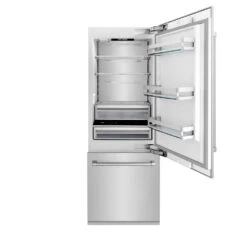 ZLINE 30 In. 16.1 Cu. Ft. Built-In Bottom Freezer Refrigerator With Water Dispenser And Ice Maker In Stainless Steel (RBIV-304-30)(Zline 30 Built In Refrigerator Stainless Steel Rbiv 304 30) -Induction Cooktop Store zline built in stainless steel refrigerator RBIV 304 30 front open 5c40eedc 5b9e 4614 ba16 a1003056582f