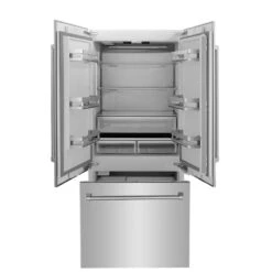 ZLINE 36 In. 19.6 Cu. Ft. French Door Built-In Bottom Freezer Refrigerator With Water Dispenser And Ice Maker In Stainless Steel (RBIV-304-36)(Zline 36 Built In Refrigerator Stainless Steel Rbiv 304 36) 17 ZLINE 36 In. 19.6 Cu. Ft. French Door Built-In Bottom Freezer Refrigerator With Water Dispenser And Ice Maker In Stainless Steel (RBIV-304-36)(Zline 36 Built In Refrigerator Stainless Steel Rbiv 304 36) -Induction Cooktop Store zline built in stainless steel refrigerator RBIV 304 36 front open 2 02f4b074 b0f6 435b 9b1c c3448cdf89fa