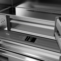 ZLINE 36 In. 19.6 Cu. Ft. French Door Built-In Bottom Freezer Refrigerator With Water Dispenser And Ice Maker In Stainless Steel With Stainless Steel Interior (SRBIV-304-36)(Zline 36 Built In Refrigerator Stainless Steel Stainless Steel Srbiv 304 36) -Induction Cooktop Store zline built in stainless steel refrigerator SRBIV 304 36 detail touchpanel angled