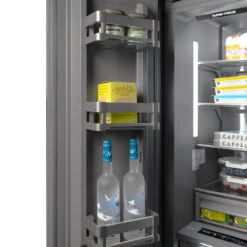 ZLINE 24 In. 12.4 Cu. Ft. Column Freezer In White Matte With Graphite Gray Interior (RCFV-WM-24)(Zline 24 Column Freezer White Matte Graphite Gray Rcfv Wm 24) 25 ZLINE 24 In. 12.4 Cu. Ft. Column Freezer In White Matte With Graphite Gray Interior (RCFV-WM-24)(Zline 24 Column Freezer White Matte Graphite Gray Rcfv Wm 24) -Induction Cooktop Store zline built in white matte column freezer RCFV WM 24 detail door open food