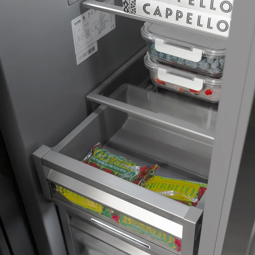 ZLINE 24 In. 12.4 Cu. Ft. Column Freezer In White Matte With Graphite Gray Interior (RCFV-WM-24)(Zline 24 Column Freezer White Matte Graphite Gray Rcfv Wm 24) 20 ZLINE 24 In. 12.4 Cu. Ft. Column Freezer In White Matte With Graphite Gray Interior (RCFV-WM-24)(Zline 24 Column Freezer White Matte Graphite Gray Rcfv Wm 24) - Image 20