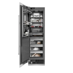 ZLINE 24 In. 12.4 Cu. Ft. Column Freezer In White Matte With Graphite Gray Interior (RCFV-WM-24)(Zline 24 Column Freezer White Matte Graphite Gray Rcfv Wm 24) 23 ZLINE 24 In. 12.4 Cu. Ft. Column Freezer In White Matte With Graphite Gray Interior (RCFV-WM-24)(Zline 24 Column Freezer White Matte Graphite Gray Rcfv Wm 24) -Induction Cooktop Store zline built in white matte column freezer RCFV WM 24 front open food