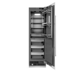 ZLINE 24 In. 12.5 Cu. Ft. Column Refrigerator In White Matte With Graphite Gray Interior (RCRV-WM-24)(Zline 24 Column Refrigerator White Matte Graphite Gray Rcrv Wm 24)