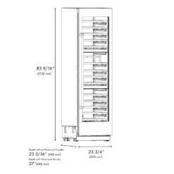ZLINE 24 In. 12.4 Cu. Ft. Triple Zone 100 Bottle Column Wine Cooler In White Matte (RCWV-WM-24)(Zline 24 Triple Zone Column Wine Cooler White Matte Rcwv Wm 24) 20 ZLINE 24 In. 12.4 Cu. Ft. Triple Zone 100 Bottle Column Wine Cooler In White Matte (RCWV-WM-24)(Zline 24 Triple Zone Column Wine Cooler White Matte Rcwv Wm 24) -Induction Cooktop Store zline built in white matte column wine refrigerator RCWV WM 24 dimensional diagram 5e6cc830 858a 49a9 9510 8031af6211cc