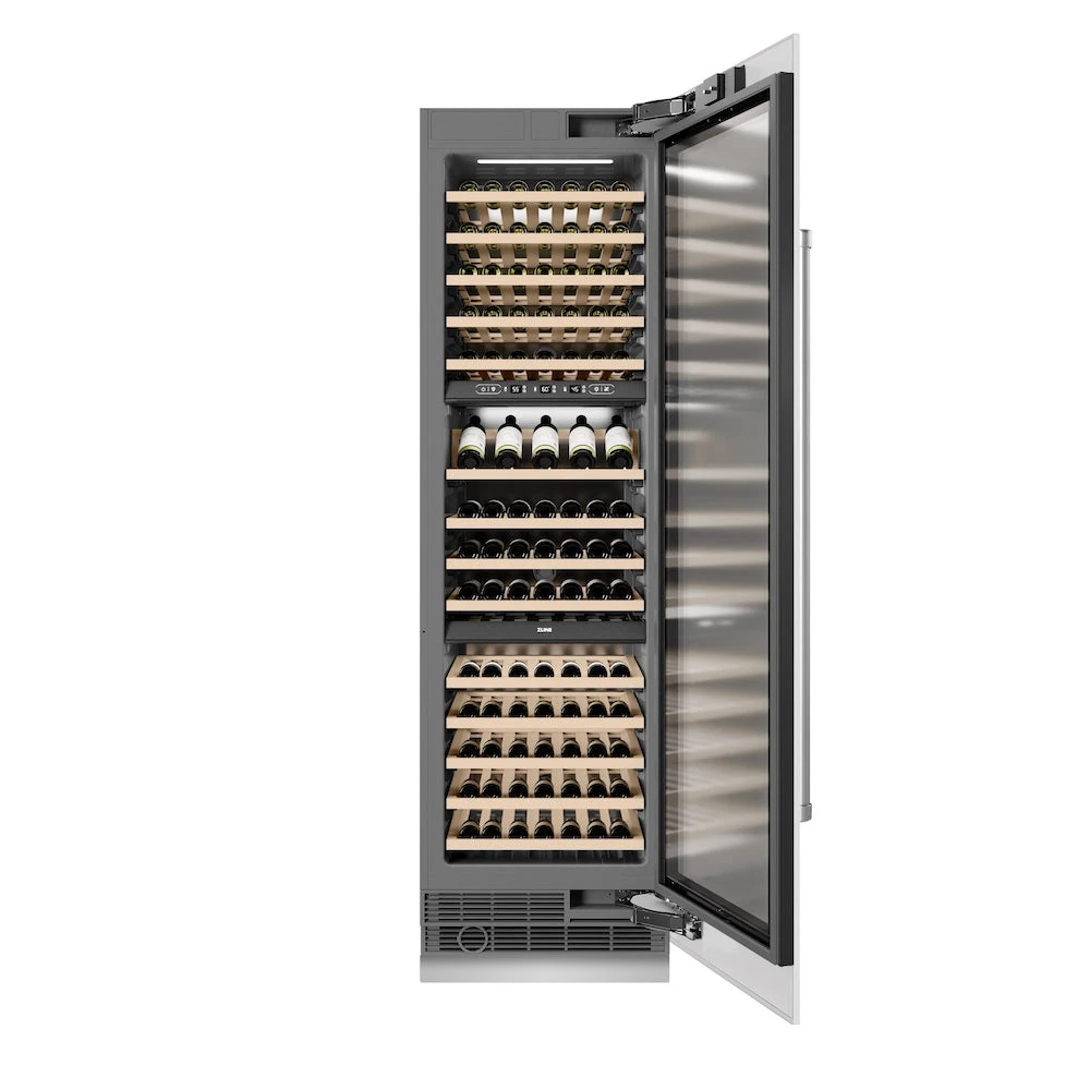 ZLINE 24 In. 12.4 Cu. Ft. Triple Zone 100 Bottle Column Wine Cooler In White Matte (RCWV-WM-24)(Zline 24 Triple Zone Column Wine Cooler White Matte Rcwv Wm 24) 3 ZLINE 24 In. 12.4 Cu. Ft. Triple Zone 100 Bottle Column Wine Cooler In White Matte (RCWV-WM-24)(Zline 24 Triple Zone Column Wine Cooler White Matte Rcwv Wm 24) - Image 3