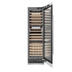 ZLINE 24 In. 12.4 Cu. Ft. Triple Zone 100 Bottle Column Wine Cooler In White Matte (RCWV-WM-24)(Zline 24 Triple Zone Column Wine Cooler White Matte Rcwv Wm 24) 15 ZLINE 24 In. 12.4 Cu. Ft. Triple Zone 100 Bottle Column Wine Cooler In White Matte (RCWV-WM-24)(Zline 24 Triple Zone Column Wine Cooler White Matte Rcwv Wm 24) -Induction Cooktop Store zline built in white matte column wine refrigerator RCWV WM 24 front open 1db03a2e 6856 406d abcf 8020465e8fb8
