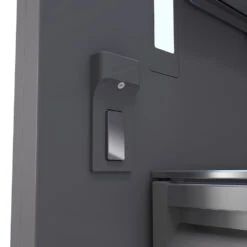 ZLINE 72 In. 39.6 Cu. Ft. French Door Built-In Bottom Freezer Refrigerator With Water Dispensers And Ice Makers In White Matte With Graphite Gray Interior (GRBIT-WM-72)(Zline 72 Built In Refrigerator White Matte Graphite Gray Grbit Wm 72) -Induction Cooktop Store zline built in white matte refrigerator GRBIT WM 72 water dispenser