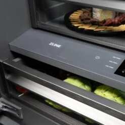 ZLINE 30 In. 16.1 Cu. Ft. Built-In Bottom Freezer Refrigerator With Water Dispenser And Ice Maker In White Matte With Graphite Gray Interior (GRBIV-WM-30)(Zline 30 Built In Refrigerator White Matte Graphite Gray Grbiv Wm 30) -Induction Cooktop Store zline built in white matte refrigerator GRBIV WM 30 detail flex drawer 2