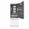 ZLINE 30 In. 16.1 Cu. Ft. Built-In Bottom Freezer Refrigerator With Water Dispenser And Ice Maker In White Matte With Graphite Gray Interior (GRBIV-WM-30)(Zline 30 Built In Refrigerator White Matte Graphite Gray Grbiv Wm 30)