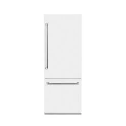 ZLINE 30 In. 16.1 Cu. Ft. Built-In Bottom Freezer Refrigerator With Water Dispenser And Ice Maker In White Matte (RBIV-WM-30)(Zline 30 Built In Refrigerator White Matte Rbiv Wm 30) -Induction Cooktop Store zline built in white matte refrigerator RBIV WM 30 front main 98d68a70 e927 4bbf 94a7 f5875b82bf60