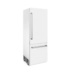ZLINE 30 In. 16.1 Cu. Ft. Built-In Bottom Freezer Refrigerator With Water Dispenser And Ice Maker In White Matte (RBIV-WM-30)(Zline 30 Built In Refrigerator White Matte Rbiv Wm 30) -Induction Cooktop Store zline built in white matte refrigerator RBIV WM 30 side hero 6e040cd2 1d8e 4811 b0b9 225b087a8642