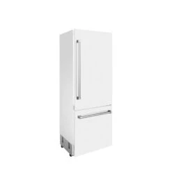 ZLINE 30 In. 16.1 Cu. Ft. Built-In Bottom Freezer Refrigerator With Water Dispenser And Ice Maker In White Matte (RBIV-WM-30)(Zline 30 Built In Refrigerator White Matte Rbiv Wm 30) -Induction Cooktop Store zline built in white matte refrigerator RBIV WM 30 side 4c7104ea 7062 4f33 8f79 e32d195e4d6f
