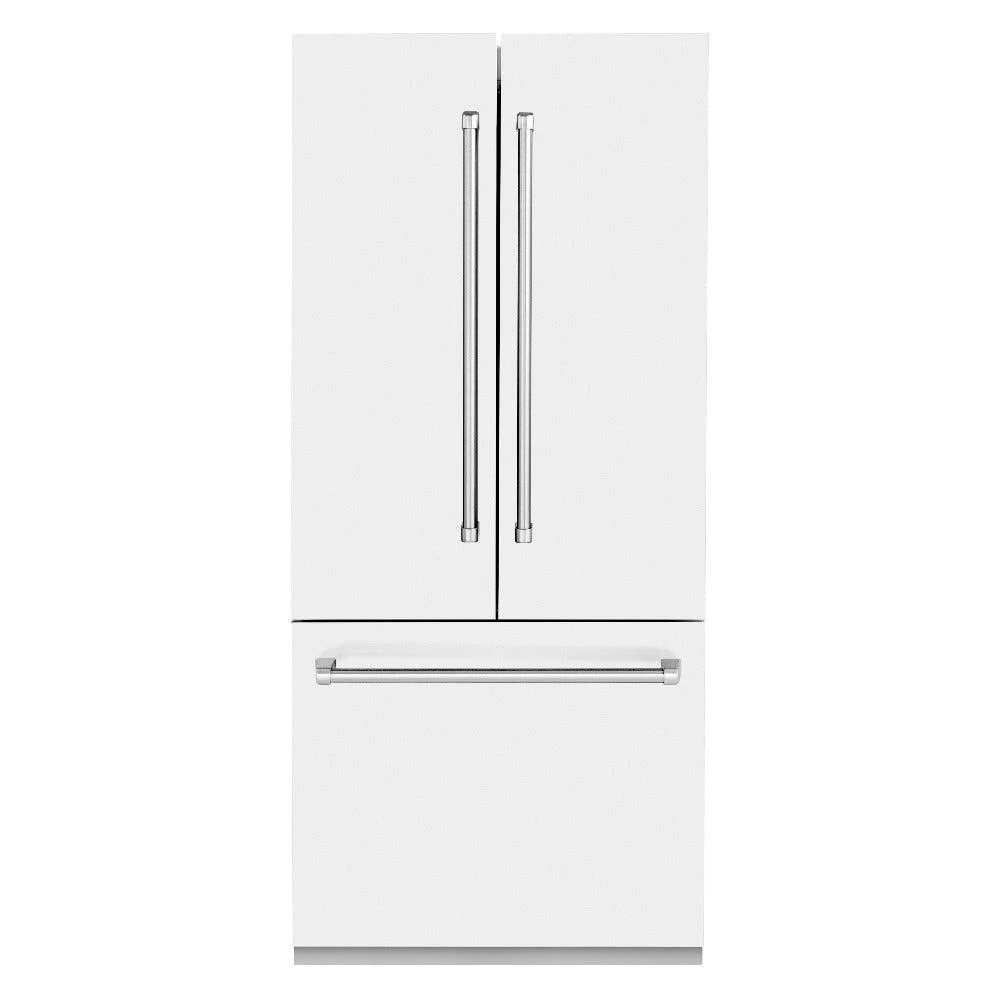 ZLINE 36 In. 19.6 Cu. Ft. French Door Built-In Bottom Freezer Refrigerator With Water Dispenser And Ice Maker In White Matte (RBIV-WM-36)(Zline 36 Built In Refrigerator White Matte Rbiv Wm 36) 3 ZLINE 36 In. 19.6 Cu. Ft. French Door Built-In Bottom Freezer Refrigerator With Water Dispenser And Ice Maker In White Matte (RBIV-WM-36)(Zline 36 Built In Refrigerator White Matte Rbiv Wm 36) - Image 3