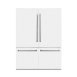 ZLINE 60 In. 32.2 Cu. Ft. French Door Built-In Bottom Freezer Refrigerator With Water Dispensers And Ice Makers In White Matte (RBIV-WM-60)(Zline 60 Built In Refrigerator White Matte Rbiv Wm 60) -Induction Cooktop Store zline built in white matte refrigerator RBIV WM 60 front main 6546c008 942f 478a ad3c 094d4dc215c6