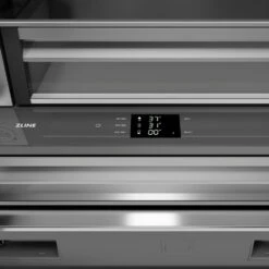 ZLINE 36 In. 19.6 Cu. Ft. French Door Built-In Bottom Freezer Refrigerator With Water Dispenser And Ice Maker In White Matte With Stainless Steel Interior (SRBIV-WM-36)(Zline 36 Built In Refrigerator White Matte Stainless Steel Srbiv Wm 36) -Induction Cooktop Store zline built in white matte refrigerator SRBIV WM 36 detail touchpanel