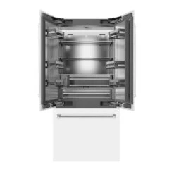 ZLINE 36 In. 19.6 Cu. Ft. French Door Built-In Bottom Freezer Refrigerator With Water Dispenser And Ice Maker In White Matte With Stainless Steel Interior (SRBIV-WM-36)(Zline 36 Built In Refrigerator White Matte Stainless Steel Srbiv Wm 36)