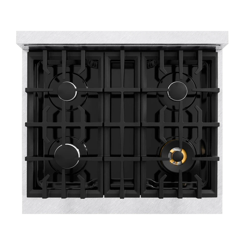 ZLINE 30 In. 4.2 Cu. Ft. Select Dual Fuel Range With 4 Burner Gas Cooktop And Electric Convection Oven In Satin Stainless Steel With Black Matte Door (HDRS-BLM-30)(Zline 30 Select Dual Fuel Range Satin Stainless Steel Black Matte Hdrs Blm 30) 8 ZLINE 30 In. 4.2 Cu. Ft. Select Dual Fuel Range With 4 Burner Gas Cooktop And Electric Convection Oven In Satin Stainless Steel With Black Matte Door (HDRS-BLM-30)(Zline 30 Select Dual Fuel Range Satin Stainless Steel Black Matte Hdrs Blm 30) - Image 8