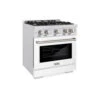 ZLINE 30 In. 4.2 Cu. Ft. Select Dual Fuel Range With 4 Burner Gas Cooktop And Electric Convection Oven In Satin Stainless Steel With White Matte Door (HDRS-WM-30)(Zline 30 Select Dual Fuel Range Satin Stainless Steel White Matte Hdrs Wm 30)