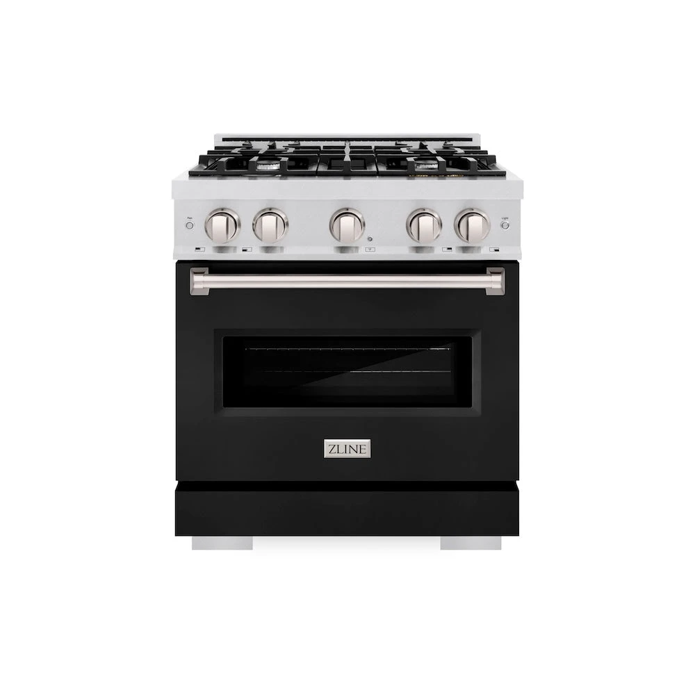 ZLINE 30 In. 4.2 Cu. Ft. Classic Gas Range With 4 Burner Cooktop And Convection Gas Oven In Satin Stainless Steel With Black Matte Door (CGRS-BLM-30)(Zline 30 Classic Gas Range Satin Stainless Steel Black Matte Cgrs Blm 30) 2 ZLINE 30 In. 4.2 Cu. Ft. Classic Gas Range With 4 Burner Cooktop And Convection Gas Oven In Satin Stainless Steel With Black Matte Door (CGRS-BLM-30)(Zline 30 Classic Gas Range Satin Stainless Steel Black Matte Cgrs Blm 30) - Image 2