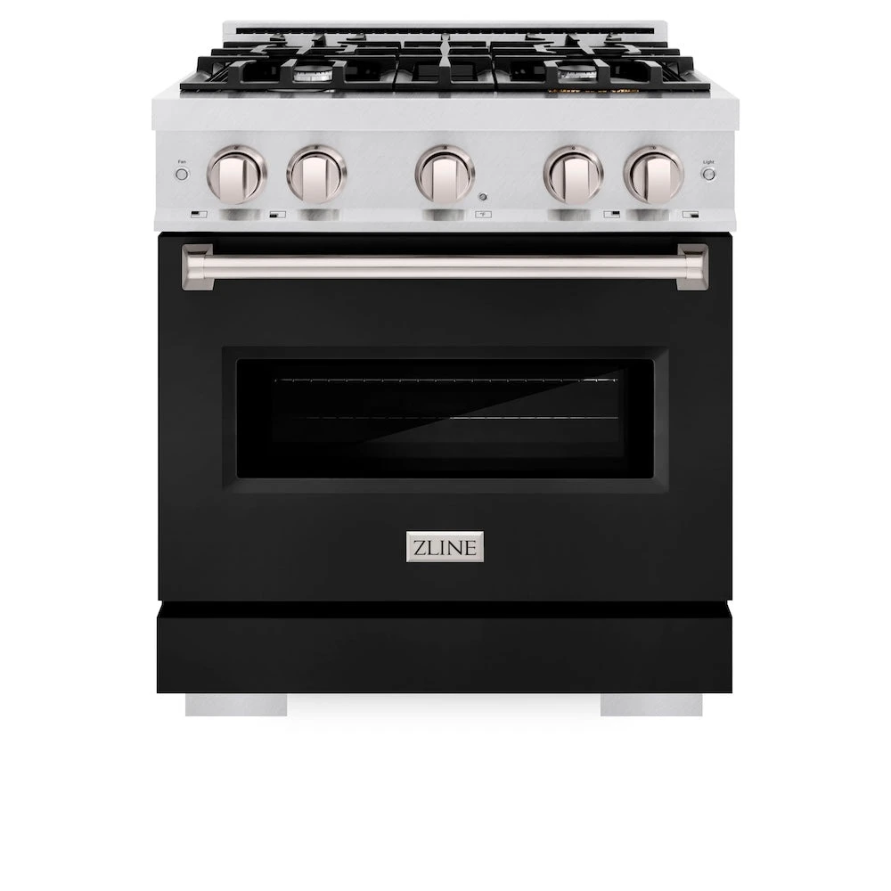 ZLINE 30 In. 4.2 Cu. Ft. Classic Gas Range With 4 Burner Cooktop And Convection Gas Oven In Satin Stainless Steel With Black Matte Door (CGRS-BLM-30)(Zline 30 Classic Gas Range Satin Stainless Steel Black Matte Cgrs Blm 30) 4 ZLINE 30 In. 4.2 Cu. Ft. Classic Gas Range With 4 Burner Cooktop And Convection Gas Oven In Satin Stainless Steel With Black Matte Door (CGRS-BLM-30)(Zline 30 Classic Gas Range Satin Stainless Steel Black Matte Cgrs Blm 30) - Image 4