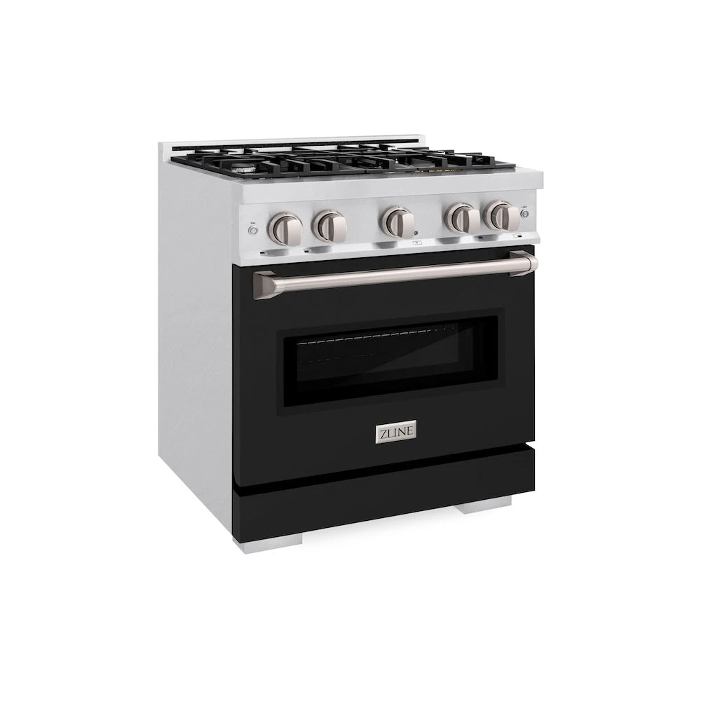 ZLINE 30 In. 4.2 Cu. Ft. Classic Gas Range With 4 Burner Cooktop And Convection Gas Oven In Satin Stainless Steel With Black Matte Door (CGRS-BLM-30)(Zline 30 Classic Gas Range Satin Stainless Steel Black Matte Cgrs Blm 30) 1 ZLINE 30 In. 4.2 Cu. Ft. Classic Gas Range With 4 Burner Cooktop And Convection Gas Oven In Satin Stainless Steel With Black Matte Door (CGRS-BLM-30)(Zline 30 Classic Gas Range Satin Stainless Steel Black Matte Cgrs Blm 30)