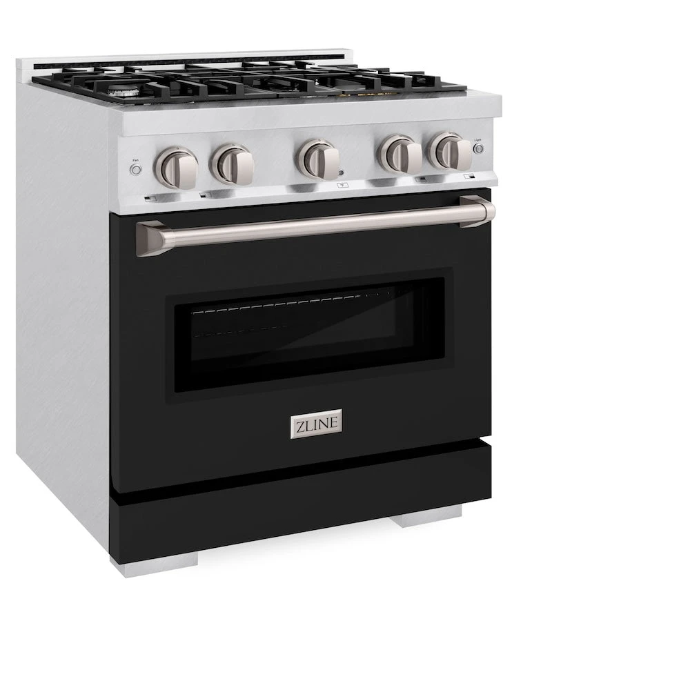 ZLINE 30 In. 4.2 Cu. Ft. Classic Gas Range With 4 Burner Cooktop And Convection Gas Oven In Satin Stainless Steel With Black Matte Door (CGRS-BLM-30)(Zline 30 Classic Gas Range Satin Stainless Steel Black Matte Cgrs Blm 30) 5 ZLINE 30 In. 4.2 Cu. Ft. Classic Gas Range With 4 Burner Cooktop And Convection Gas Oven In Satin Stainless Steel With Black Matte Door (CGRS-BLM-30)(Zline 30 Classic Gas Range Satin Stainless Steel Black Matte Cgrs Blm 30) - Image 5