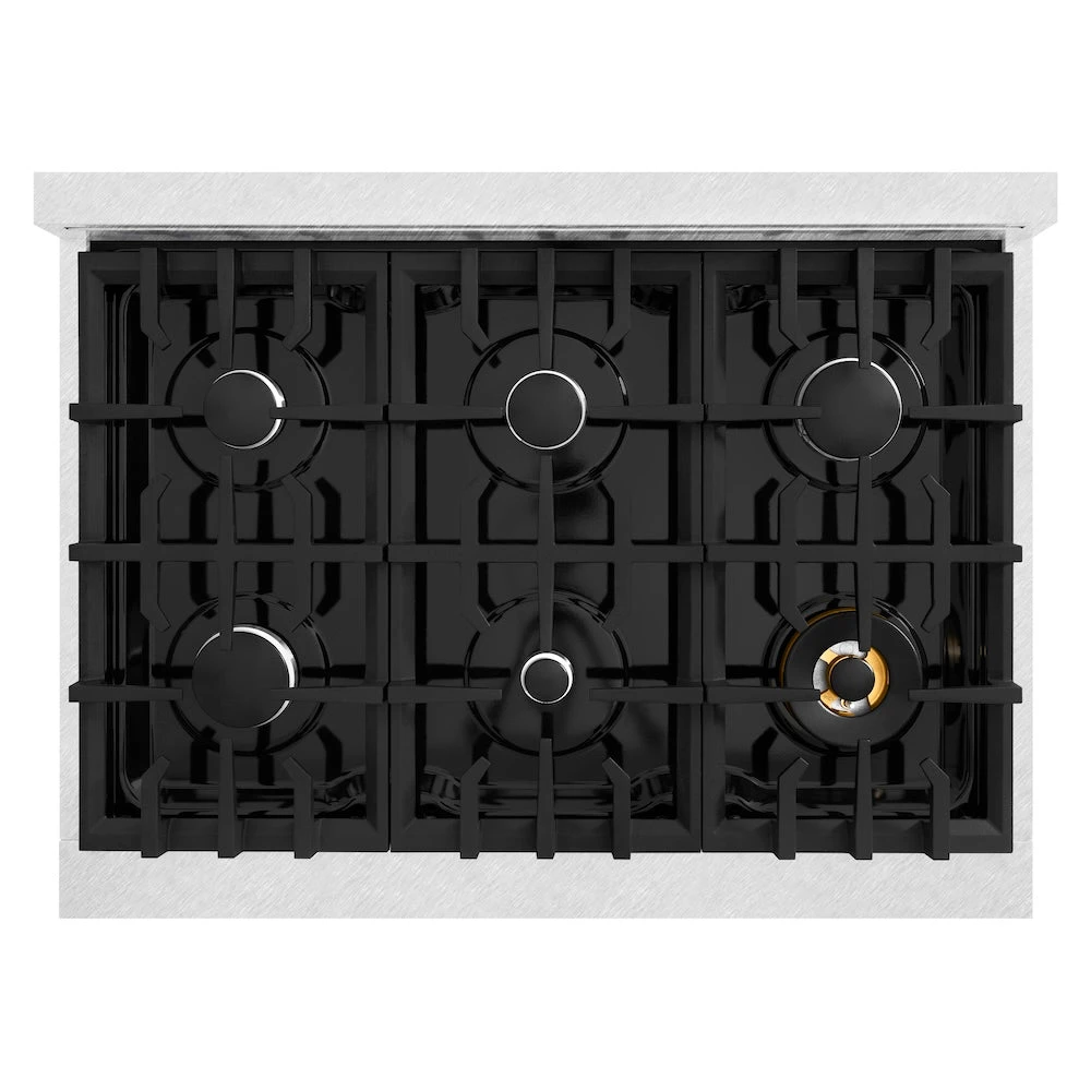 ZLINE 36 In. 5.2 Cu. Ft. Classic Gas Range With 6 Burner Cooktop And Convection Gas Oven In Satin Stainless Steel With Black Matte Door (CGRS-BLM-36)(Zline 36 Classic Gas Range Satin Stainless Steel Black Matte Cgrs Blm 36) 8 ZLINE 36 In. 5.2 Cu. Ft. Classic Gas Range With 6 Burner Cooktop And Convection Gas Oven In Satin Stainless Steel With Black Matte Door (CGRS-BLM-36)(Zline 36 Classic Gas Range Satin Stainless Steel Black Matte Cgrs Blm 36) - Image 8