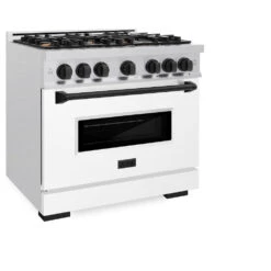 ZLINE Autograph Edition 36 In. 5.2 Cu. Ft. Classic Gas Range With 6 Burner Cooktop And Convection Gas Oven In Satin Stainless Steel With White Matte Door And Matte Black Accents (CGRSZ-WM-36-MB)(Zline Autograph Edition 36 Classic Gas Range Satin Stainless Steel White Matte Matte Black Cgrsz Wm 36 Mb) 21 ZLINE Autograph Edition 36 In. 5.2 Cu. Ft. Classic Gas Range With 6 Burner Cooktop And Convection Gas Oven In Satin Stainless Steel With White Matte Door And Matte Black Accents (CGRSZ-WM-36-MB)(Zline Autograph Edition 36 Classic Gas Range Satin Stainless Steel White Matte Matte Black Cgrsz Wm 36 Mb) -Induction Cooktop Store zline classic satin stainless steel gas range autograph edition matte black CGRSZ WM 36 MB main