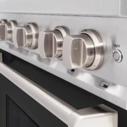 ZLINE 30 In. 4.2 Cu. Ft. Classic Dual Fuel Range With 4 Burner Gas Cooktop And Electric Convection Oven In Stainless Steel With Black Matte Door (CDR-BLM-30)(Zline 30 Classic Dual Fuel Range Stainless Steel Black Matte Cdr Blm 30) -Induction Cooktop Store zline classic stainless steel black matte door duel fuel range CDR BLM 30 knob detail