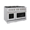 ZLINE 48 In. 6.7 Cu. Ft. Select Double Oven Dual Fuel Range In Stainless Steel With 8 Brass Burners (HDR-BR-48)(Zline 48 Select Dual Fuel Range Stainless Steel Brass Burners Hdr Br 48)