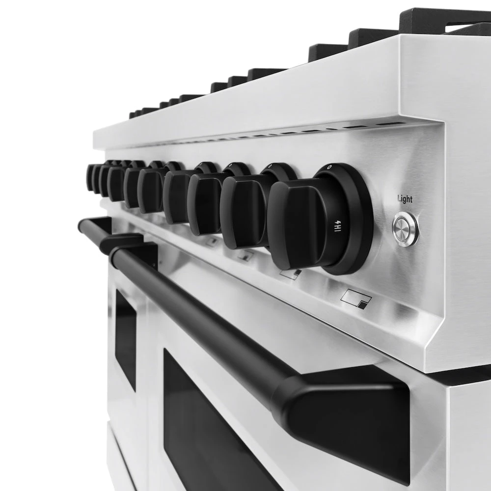 ZLINE Autograph Edition 48 In. 6.7 Cu. Ft. Classic Double Oven Dual Fuel Range With 8 Burner Gas Cooktop In Stainless Steel And Matte Black Accents (CDRZ-48-MB)(Zline Autograph Edition 48 Classic Dual Fuel Range Stainless Steel Matte Black Cdrz 48 Mb) 10 ZLINE Autograph Edition 48 In. 6.7 Cu. Ft. Classic Double Oven Dual Fuel Range With 8 Burner Gas Cooktop In Stainless Steel And Matte Black Accents (CDRZ-48-MB)(Zline Autograph Edition 48 Classic Dual Fuel Range Stainless Steel Matte Black Cdrz 48 Mb) - Image 10