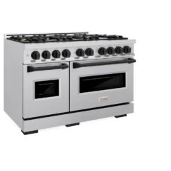 ZLINE Autograph Edition 48 In. 6.7 Cu. Ft. Classic Double Oven Dual Fuel Range With 8 Burner Gas Cooktop In Stainless Steel And Matte Black Accents (CDRZ-48-MB)(Zline Autograph Edition 48 Classic Dual Fuel Range Stainless Steel Matte Black Cdrz 48 Mb) 17 ZLINE Autograph Edition 48 In. 6.7 Cu. Ft. Classic Double Oven Dual Fuel Range With 8 Burner Gas Cooktop In Stainless Steel And Matte Black Accents (CDRZ-48-MB)(Zline Autograph Edition 48 Classic Dual Fuel Range Stainless Steel Matte Black Cdrz 48 Mb) -Induction Cooktop Store zline classic stainless steel dual fuel range autograph edition matte black CDRZ 48 MB main