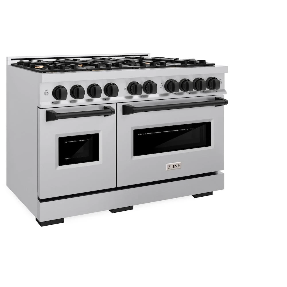 ZLINE Autograph Edition 48 In. 6.7 Cu. Ft. Classic Double Oven Dual Fuel Range With 8 Burner Gas Cooktop In Stainless Steel And Matte Black Accents (CDRZ-48-MB)(Zline Autograph Edition 48 Classic Dual Fuel Range Stainless Steel Matte Black Cdrz 48 Mb) 5 ZLINE Autograph Edition 48 In. 6.7 Cu. Ft. Classic Double Oven Dual Fuel Range With 8 Burner Gas Cooktop In Stainless Steel And Matte Black Accents (CDRZ-48-MB)(Zline Autograph Edition 48 Classic Dual Fuel Range Stainless Steel Matte Black Cdrz 48 Mb) - Image 5