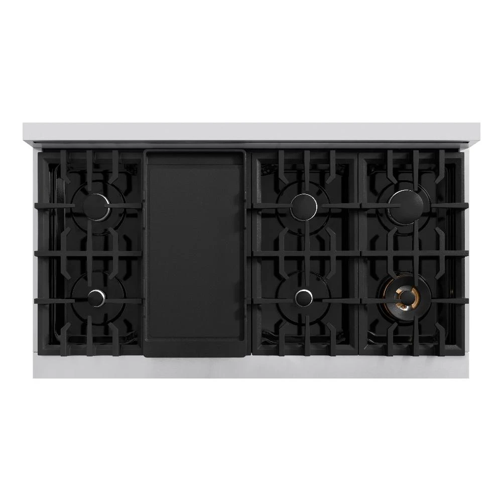 ZLINE 48 In. 6.7 Cu. Ft. Classic Double Oven Dual Fuel Range With 8 Burner Gas Cooktop In Stainless Steel With White Matte Doors (CDR-WM-48)(Zline 48 Classic Dual Fuel Range Stainless Steel White Matte Cdr Wm 48) 6 ZLINE 48 In. 6.7 Cu. Ft. Classic Double Oven Dual Fuel Range With 8 Burner Gas Cooktop In Stainless Steel With White Matte Doors (CDR-WM-48)(Zline 48 Classic Dual Fuel Range Stainless Steel White Matte Cdr Wm 48) - Image 6