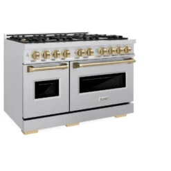 ZLINE Autograph Edition 48 In. 6.7 Cu. Ft. Classic Double Oven Gas Range With 8 Burner Cooktop In Stainless Steel And Champagne Bronze Accents (CGRZ-48-CB)(Zline Autograph Edition 48 Classic Gas Range Stainless Steel Champagne Bronze Cgrz 48 Cb) 12 ZLINE Autograph Edition 48 In. 6.7 Cu. Ft. Classic Double Oven Gas Range With 8 Burner Cooktop In Stainless Steel And Champagne Bronze Accents (CGRZ-48-CB)(Zline Autograph Edition 48 Classic Gas Range Stainless Steel Champagne Bronze Cgrz 48 Cb) -Induction Cooktop Store zline classic stainless steel gas range autograph edition champagne bronze CGRZ 48 CB main