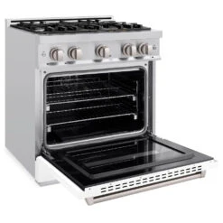 ZLINE 30 In. 4.2 Cu. Ft. Classic Dual Fuel Range With 4 Burner Gas Cooktop And Electric Convection Oven In Stainless Steel With White Matte Door (CDR-WM-30)(Zline 30 Classic Dual Fuel Range Stainless Steel White Matte Cdr Wm 30) 14 ZLINE 30 In. 4.2 Cu. Ft. Classic Dual Fuel Range With 4 Burner Gas Cooktop And Electric Convection Oven In Stainless Steel With White Matte Door (CDR-WM-30)(Zline 30 Classic Dual Fuel Range Stainless Steel White Matte Cdr Wm 30) -Induction Cooktop Store zline classic stainless steel white matte door dual fuel range CDR WM 30 main open