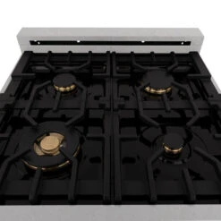 ZLINE 24 In. 2.8 Cu. Ft. Legacy Dual Fuel Range With Gas Cooktop And Electric Convection Oven In Satin Stainless Steel With 4 Brass Burners (RAS-SN-BR-24)(Zline 24 Legacy Dual Fuel Range Satin Stainless Steel Brass Burners Ras Sn Br 24) 32 ZLINE 24 In. 2.8 Cu. Ft. Legacy Dual Fuel Range With Gas Cooktop And Electric Convection Oven In Satin Stainless Steel With 4 Brass Burners (RAS-SN-BR-24)(Zline 24 Legacy Dual Fuel Range Satin Stainless Steel Brass Burners Ras Sn Br 24) -Induction Cooktop Store zline durasnow stainless steel dual fuel range RAS SN BR 24 detail brass burners and cast iron grill top