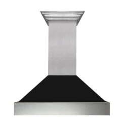 ZLINE 36 In. Ducted Satin Stainless Steel Wall Mount Range Hood With Black Matte Shell (8654BLM-36)(Zline 36 Wall Mount Range Hood Satin Stainless Steel Black Matte 8654blm 36) -Induction Cooktop Store zline durasnow stainless steel range hood with black matte shell 8654blm range hoods zline kitchen and bath 160136 04c859ef 1fd3 4398 8119 31a7137c9c39