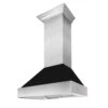 ZLINE 36 In. Ducted Satin Stainless Steel Wall Mount Range Hood With Black Matte Shell (8654BLM-36)(Zline 36 Wall Mount Range Hood Satin Stainless Steel Black Matte 8654blm 36)