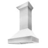 ZLINE 48 In. Ducted Satin Stainless Steel Wall Mount Range Hood With White Matte Shell (8654WM-48)(Zline 48 Wall Mount Range Hood Satin Stainless Steel White Matte 8654wm 48)