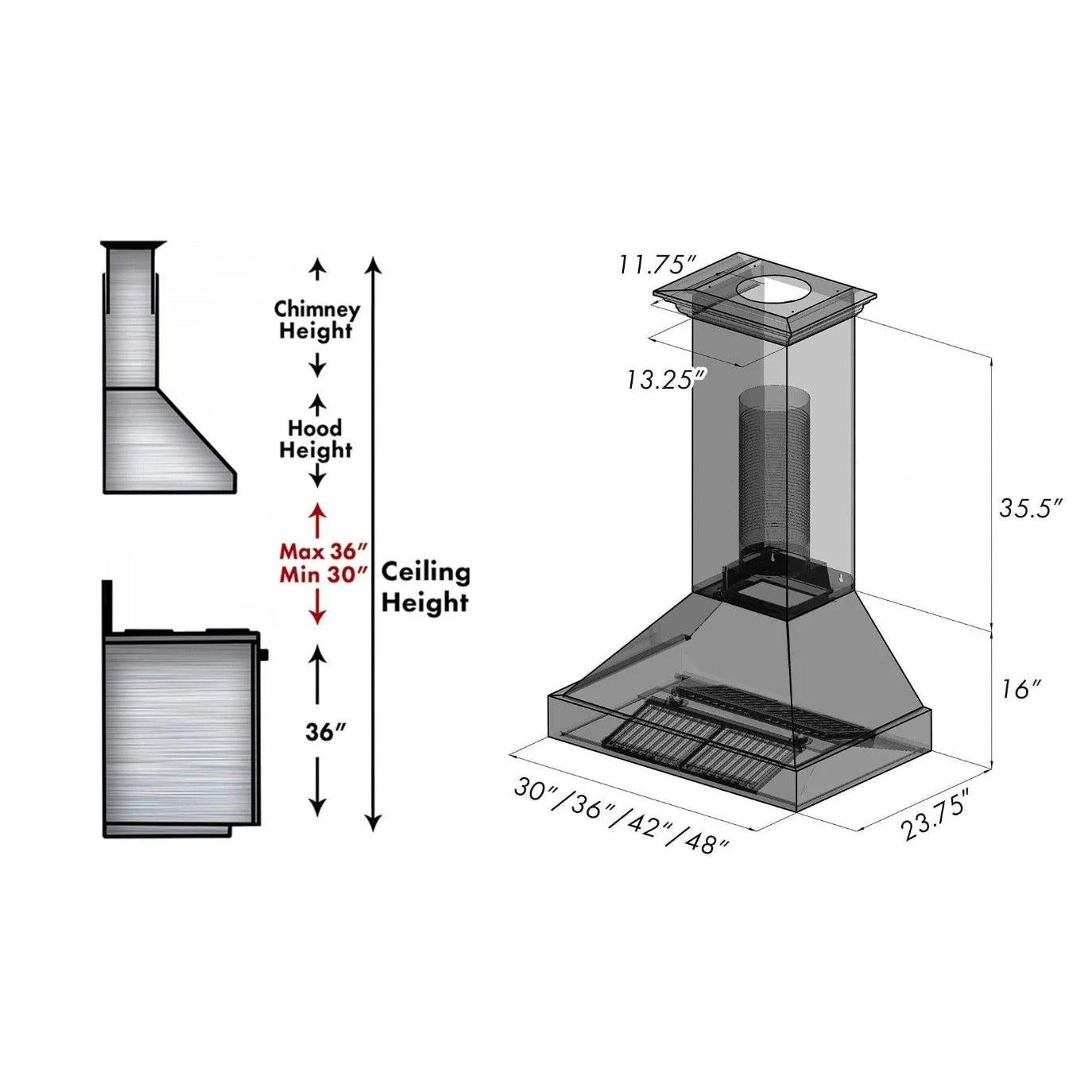 ZLINE 48 In. Ducted Satin Stainless Steel Wall Mount Range Hood With White Matte Shell (8654WM-48)(Zline 48 Wall Mount Range Hood Satin Stainless Steel White Matte 8654wm 48) 11 ZLINE 48 In. Ducted Satin Stainless Steel Wall Mount Range Hood With White Matte Shell (8654WM-48)(Zline 48 Wall Mount Range Hood Satin Stainless Steel White Matte 8654wm 48) - Image 11