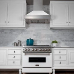 ZLINE 36 In. Ducted Satin Stainless Steel Wall Mount Range Hood With White Matte Shell (8654WM-36)(Zline 36 Wall Mount Range Hood Satin Stainless Steel White Matte 8654wm 36) -Induction Cooktop Store zline durasnow stainless steel range hood with white matte shell 8654wm range hoods zline kitchen and bath 836200 589bd07d a7c9 4cc2 b4b4 a90eb0b63b5a