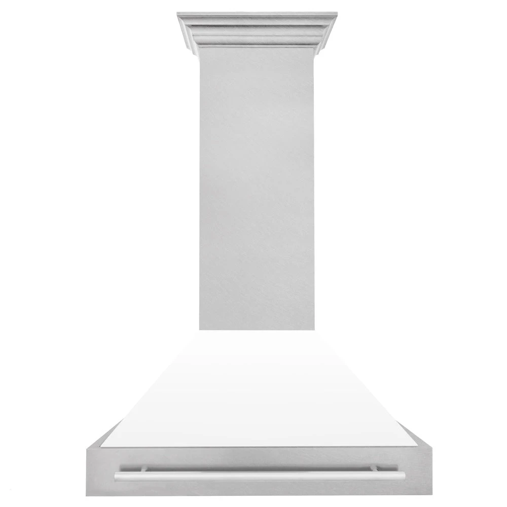 ZLINE 36 In. Satin Stainless Steel Wall Mount Range Hood With White Matte Shell And Stainless Steel Handle (8654SNX-WM-36)(Zline 36 Wall Mount Range Hood Satin Stainless Steel White Matte 8654snx Wm 36) 8 ZLINE 36 In. Satin Stainless Steel Wall Mount Range Hood With White Matte Shell And Stainless Steel Handle (8654SNX-WM-36)(Zline 36 Wall Mount Range Hood Satin Stainless Steel White Matte 8654snx Wm 36) - Image 8