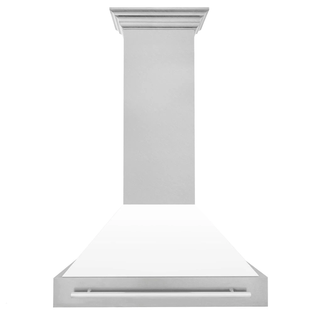 ZLINE 36 In. Satin Stainless Steel Wall Mount Range Hood With White Matte Shell And Stainless Steel Handle (8654SNX-WM-36)(Zline 36 Wall Mount Range Hood Satin Stainless Steel White Matte 8654snx Wm 36) 11 ZLINE 36 In. Satin Stainless Steel Wall Mount Range Hood With White Matte Shell And Stainless Steel Handle (8654SNX-WM-36)(Zline 36 Wall Mount Range Hood Satin Stainless Steel White Matte 8654snx Wm 36) - Image 11