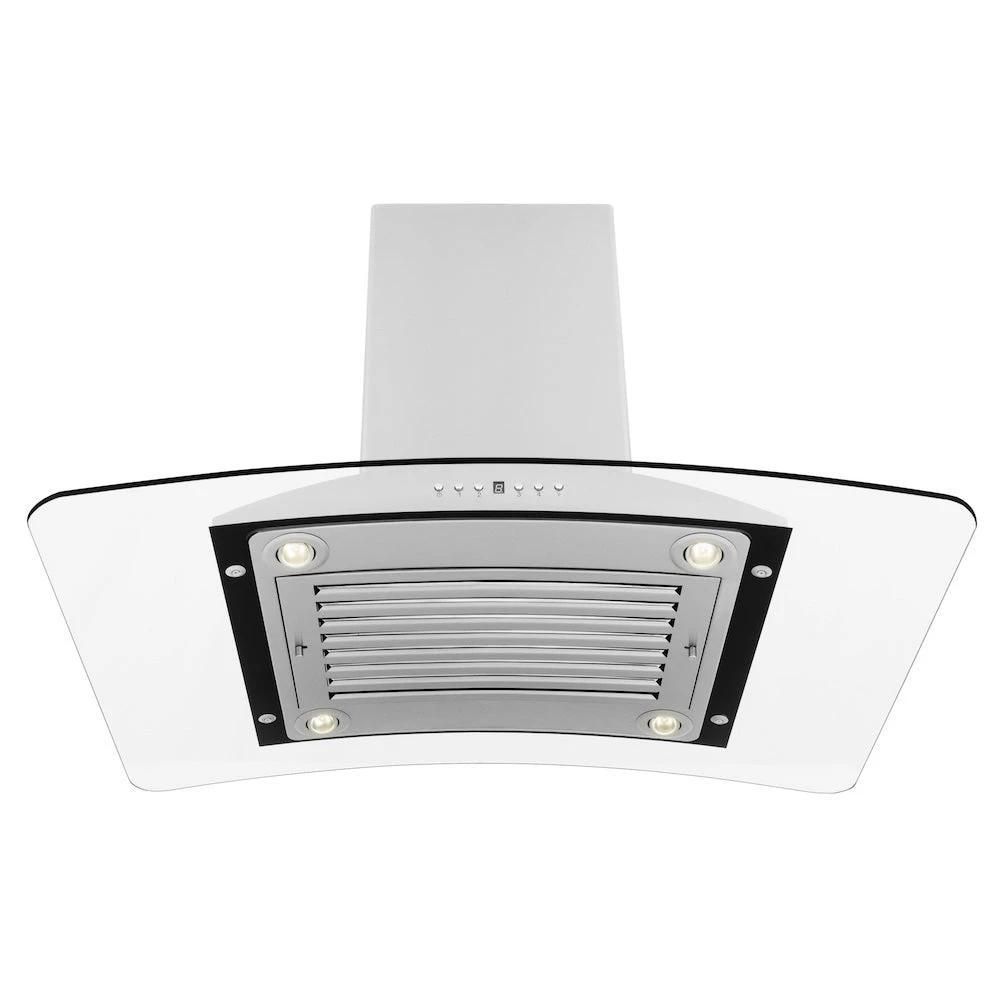 ZLINE 36 In. Convertible Vent Island Mount Range Hood In Stainless Steel And Glass (GL9i-36)(Zline 36 Island Mount Range Hood Stainless Steel Glass Gl9i 36) 4 ZLINE 36 In. Convertible Vent Island Mount Range Hood In Stainless Steel And Glass (GL9i-36)(Zline 36 Island Mount Range Hood Stainless Steel Glass Gl9i 36) - Image 4