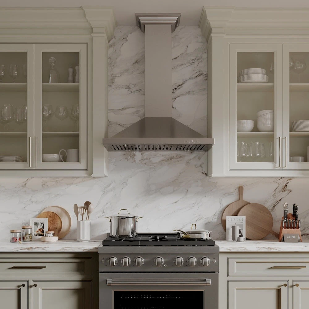 ZLINE 36 In. Convertible Vent Wall Mount Range Hood In Stainless Steel With Crown Molding (KBCRN-36)(Zline 36 Wall Mount Range Hood Stainless Steel Crown Molding Kbcrn 36) 6 ZLINE 36 In. Convertible Vent Wall Mount Range Hood In Stainless Steel With Crown Molding (KBCRN-36)(Zline 36 Wall Mount Range Hood Stainless Steel Crown Molding Kbcrn 36) - Image 6